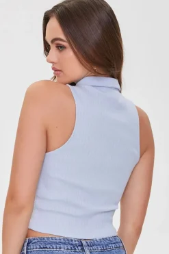 Embroidered Sleeveless Polo Shirt