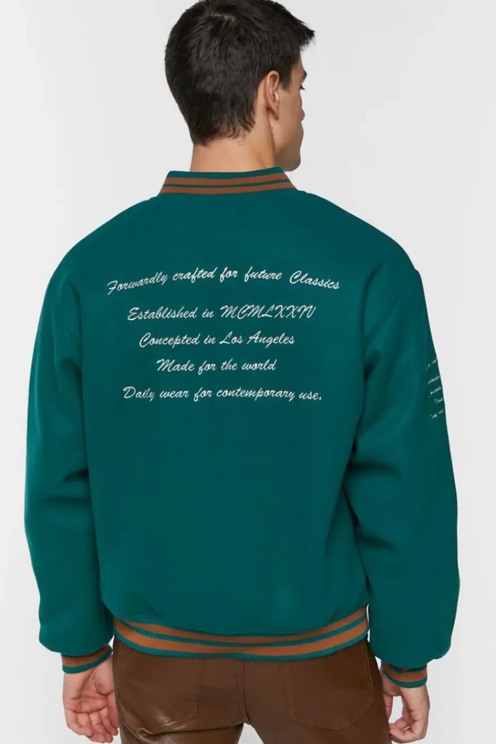 Embroidered Varsity Letterman Jacket