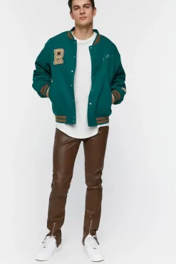 Embroidered Varsity Letterman Jacket