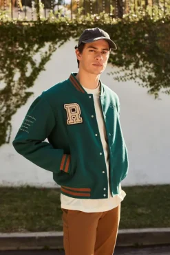 Embroidered Varsity Letterman Jacket