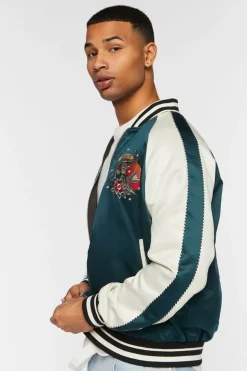 Embroidered Varsity Souvenir Jacket