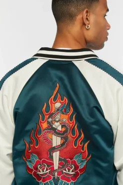 Embroidered Varsity Souvenir Jacket