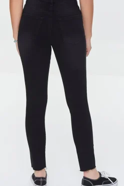 Essentials High-Rise Frayed Jeans