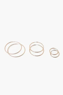 Etched Hoop Earring Set