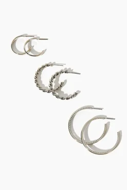 Etched Hoop Earring Set