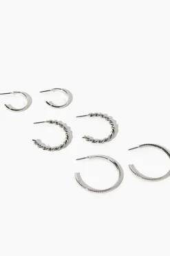 Etched Hoop Earring Set