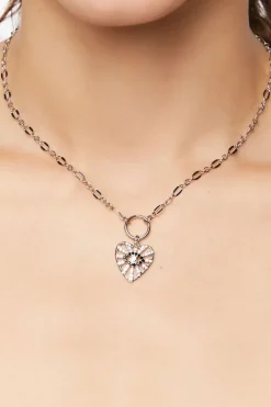 Evil Eye Heart Pendant Necklace