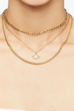 Evil Eye Pendant Layered Necklace