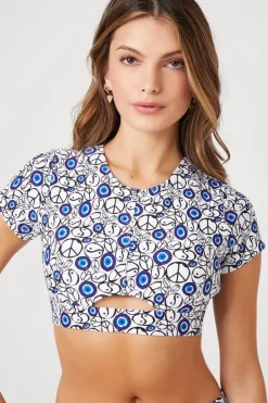 Evil Eye Rash Guard Swim Top