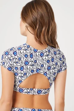 Evil Eye Rash Guard Swim Top