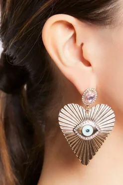 Eye Heart Drop Earrings