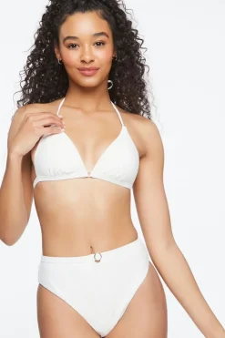 Eyelet High-Rise Bikini Bottoms