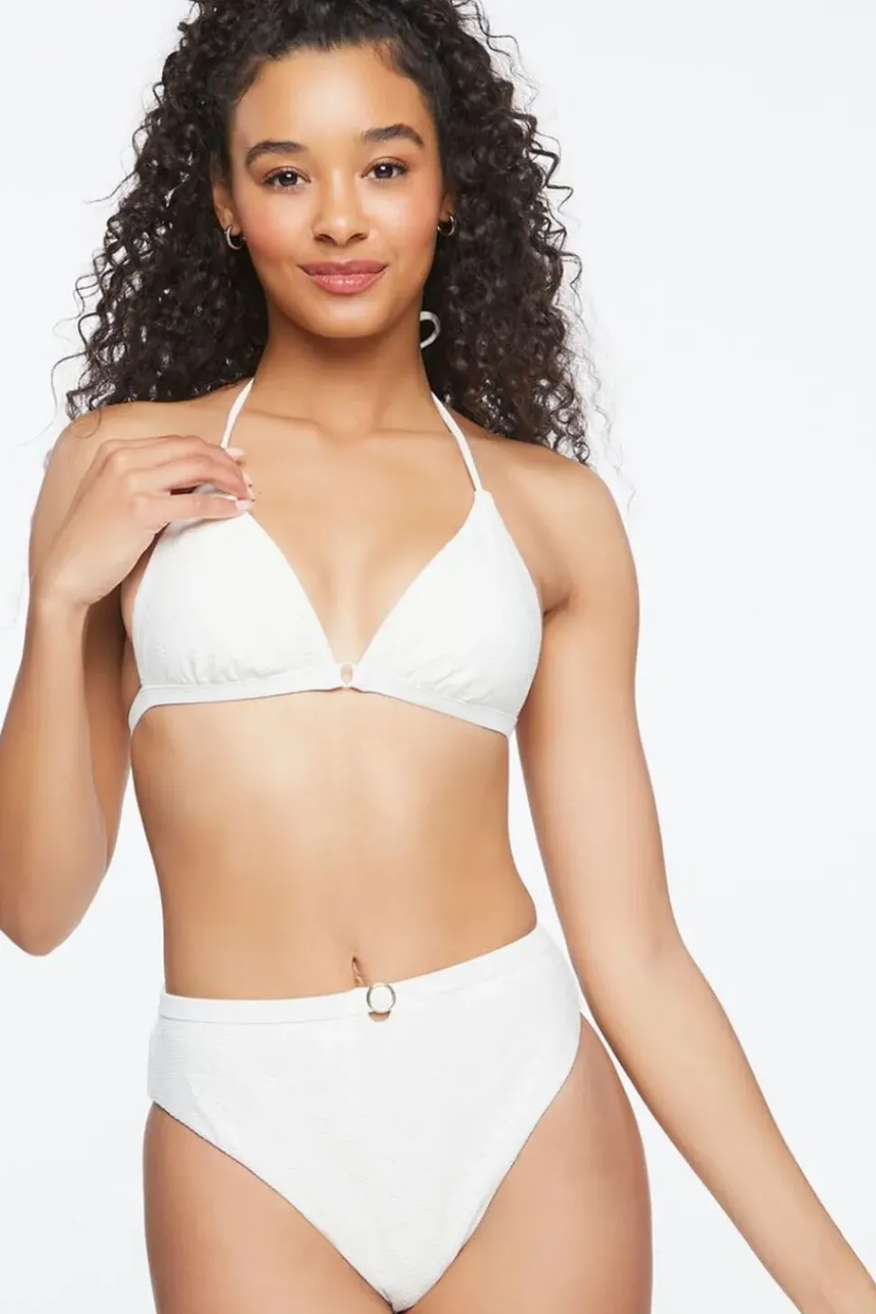 Eyelet High-Rise Bikini Bottoms