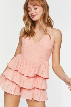 Eyelet Tiered Romper