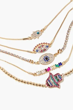 Eye Pendant Bracelet Set