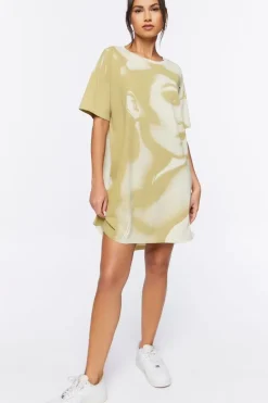 Face Graphic T-Shirt Dress