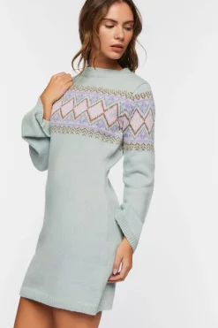 Fair Isle Sweater Mini Dress
