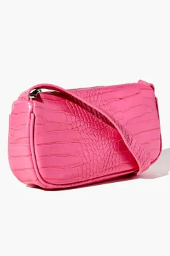 Faux Croc Baguette Bag