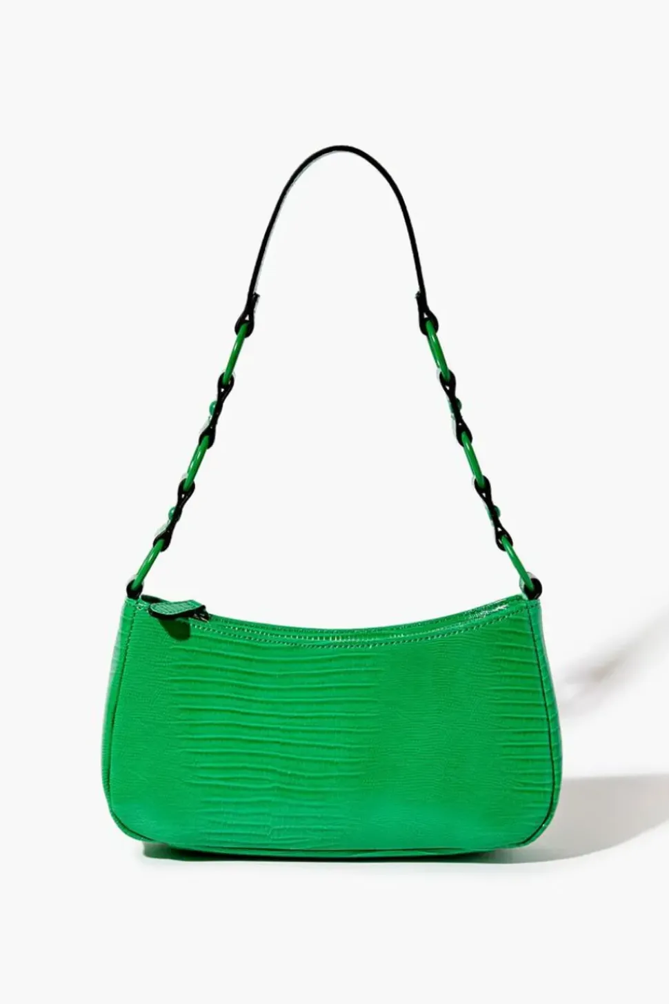 Faux Croc Baguette Bag