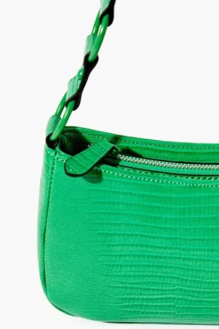 Faux Croc Baguette Bag
