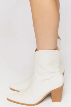 Faux Croc Cowboy Ankle Boots
