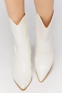 Faux Croc Cowboy Ankle Boots