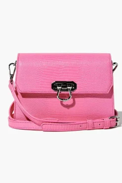 Faux Croc Crossbody Bag