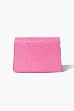 Faux Croc Crossbody Bag