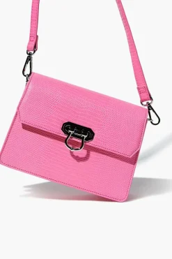 Faux Croc Crossbody Bag