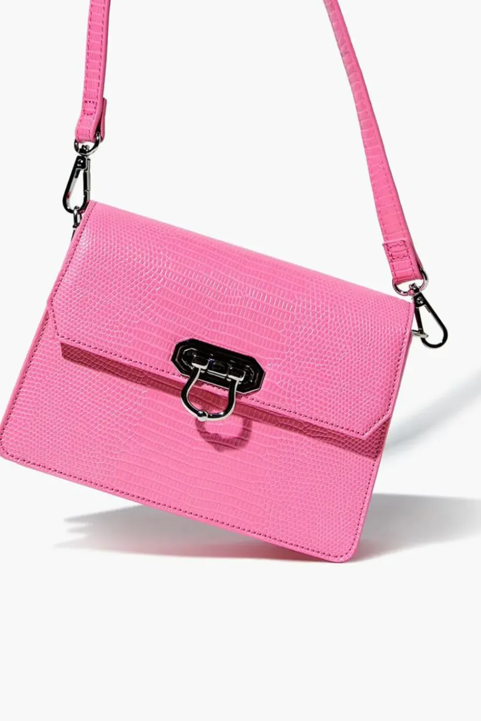 Faux Croc Crossbody Bag