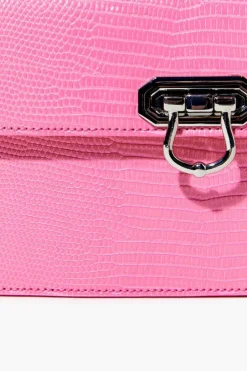 Faux Croc Crossbody Bag