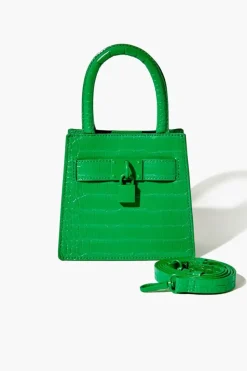 Faux Croc Crossbody Bag