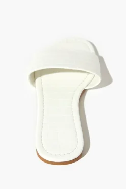 Faux Croc Flat Sandals