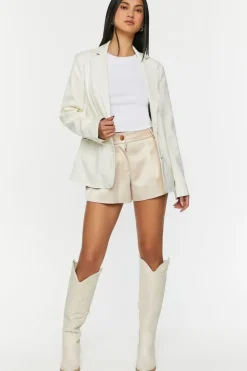 Faux Croc Leather Blazer