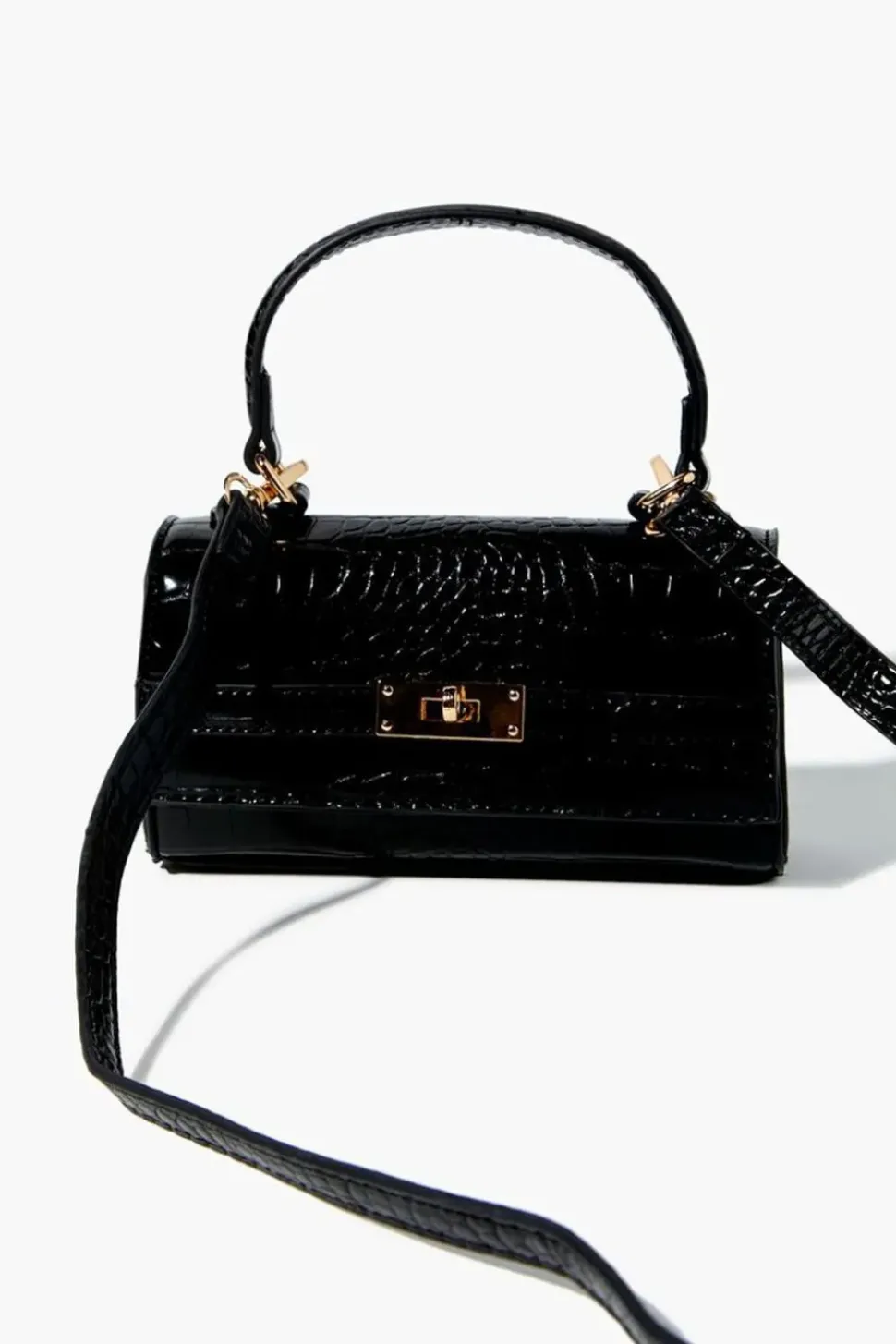 Faux Croc Leather Crossbody Bag