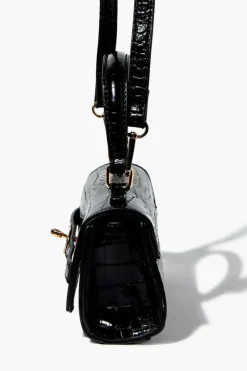 Faux Croc Leather Crossbody Bag
