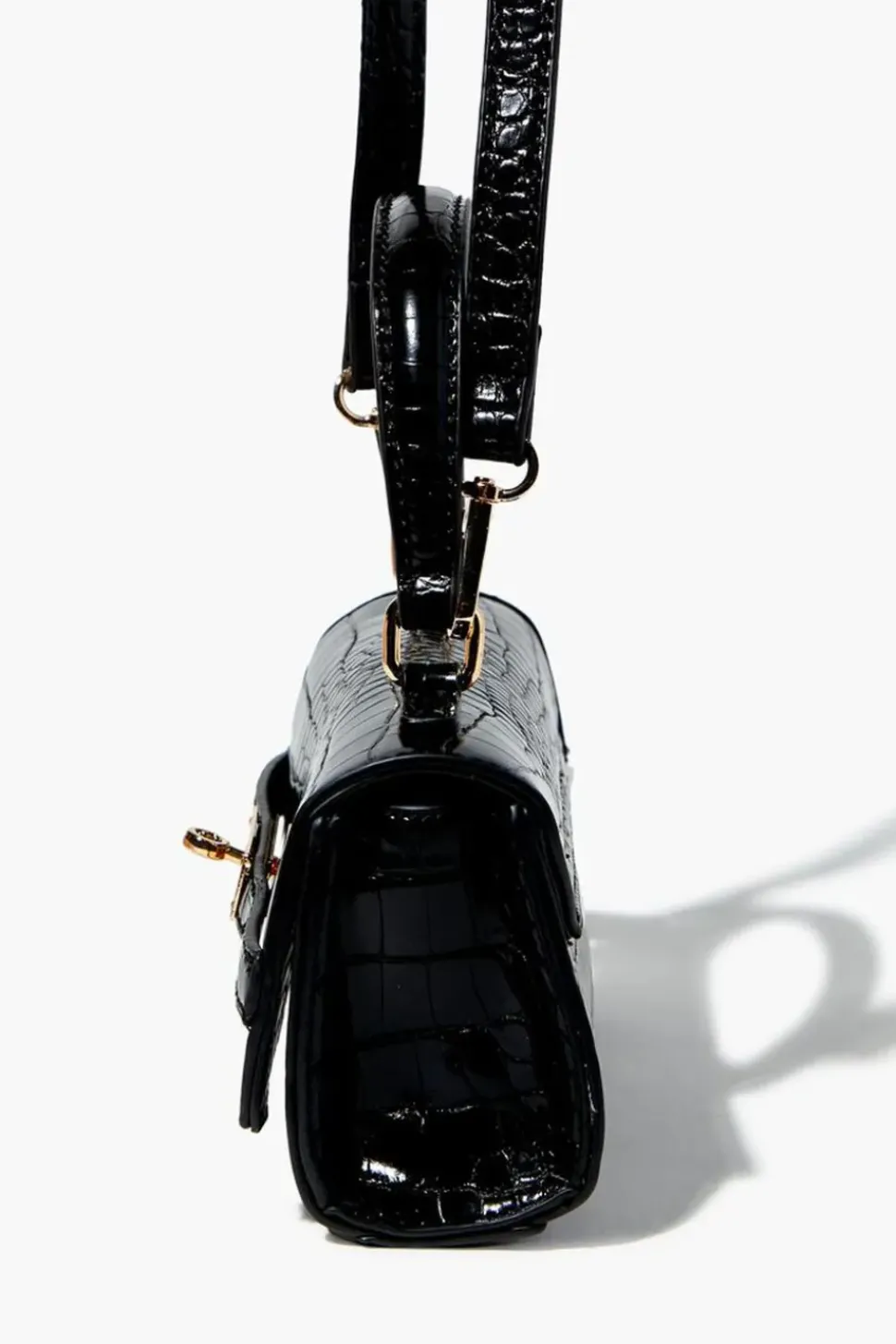 Faux Croc Leather Crossbody Bag