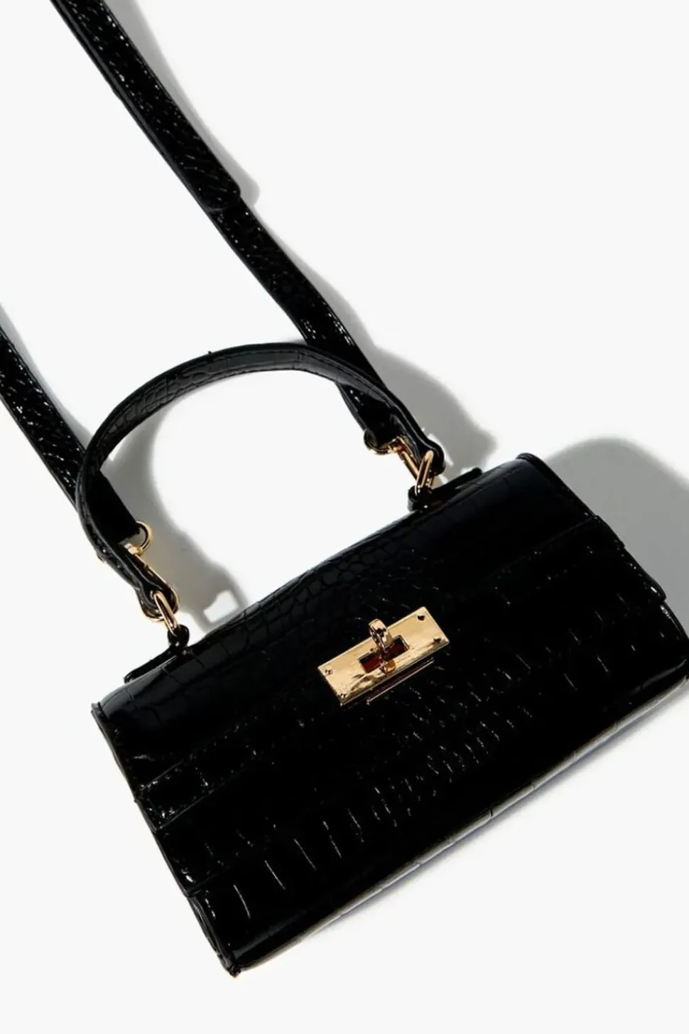 Faux Croc Leather Crossbody Bag