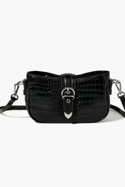 Faux Croc Leather Crossbody Bag