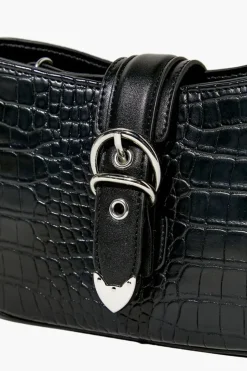 Faux Croc Leather Crossbody Bag