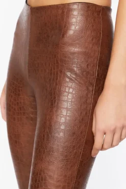 Faux Croc Leather Leggings
