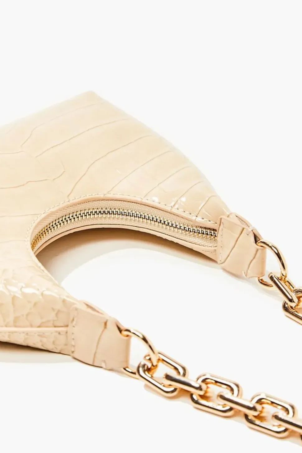 Faux Croc Leather Shoulder Bag