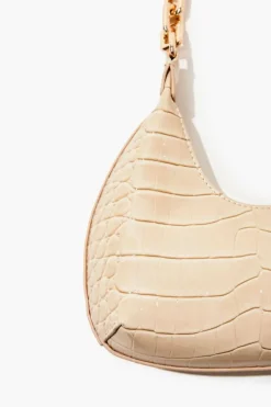 Faux Croc Leather Shoulder Bag