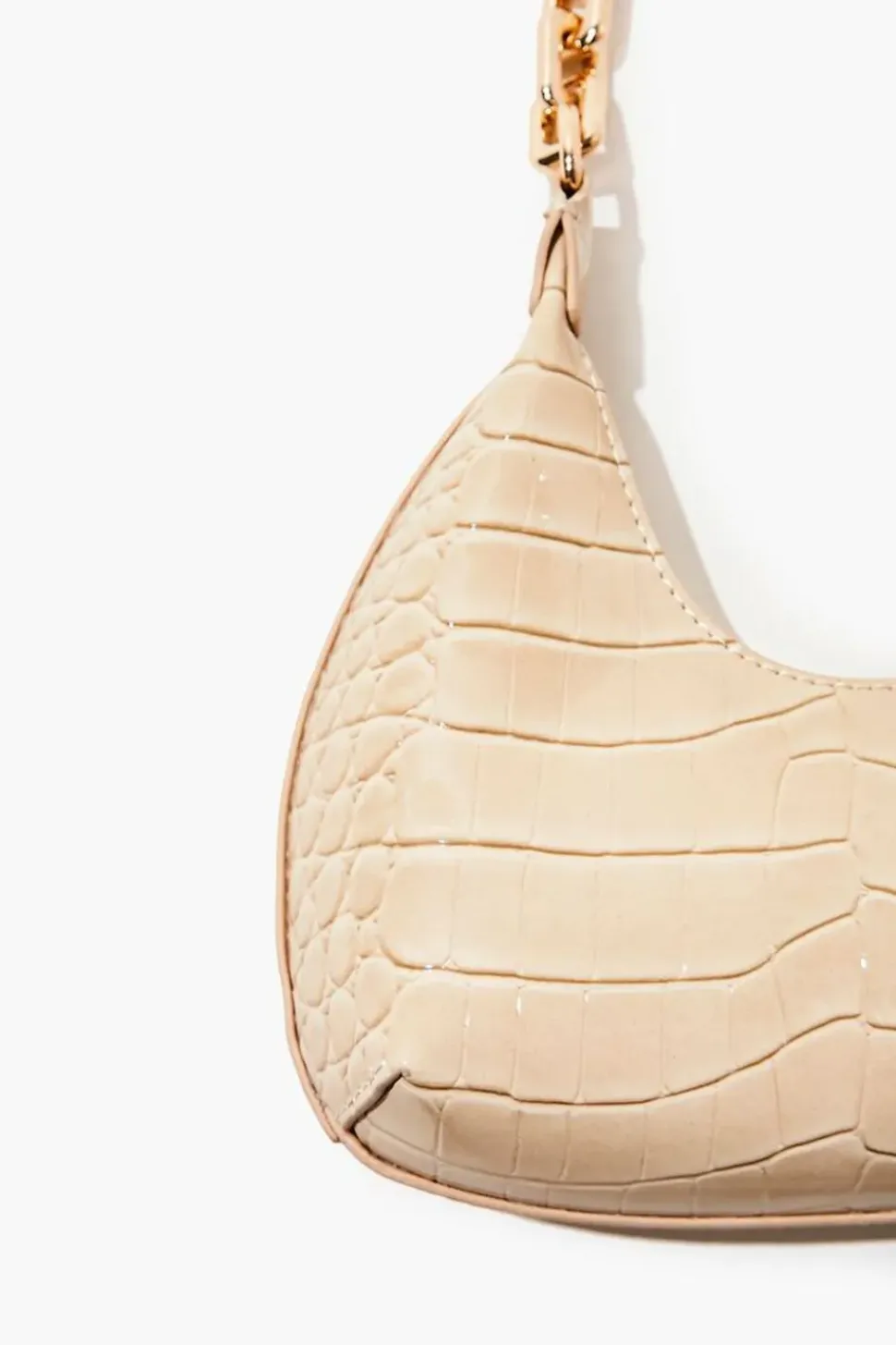 Faux Croc Leather Shoulder Bag