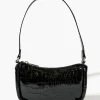 Faux Croc Shoulder Bag