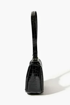 Faux Croc Shoulder Bag