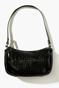Faux Croc Shoulder Bag