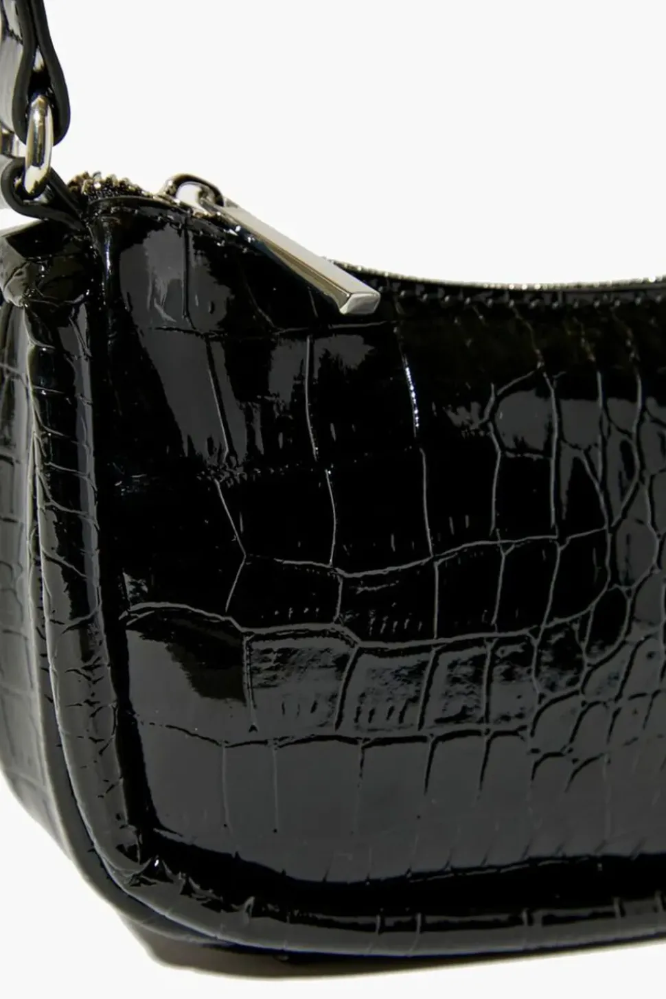 Faux Croc Shoulder Bag