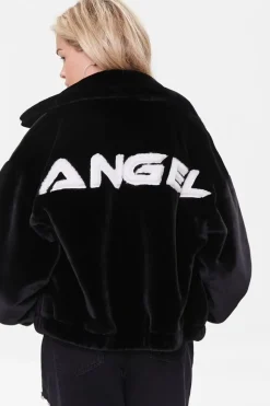 Faux Fur Angel Graphic Jacket
