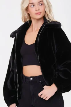 Faux Fur Angel Graphic Jacket